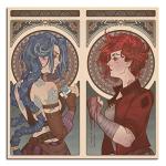 DEKBOND Arcane Anime Canvas Prints - Jinx&Vi Poster, Aesthetic Wall Art for Home, Office, Living Room Decorations - Framed 24"x24"