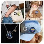 Smart Digital Display Badge with LED Pixel Screen - Interactive E-Badge Anime Pinsfor Backpacks, Digital Photo, Video & Name Tag Display - Ideal Electronic Gift for Anime Fans