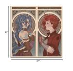 DEKBOND Arcane Anime Canvas Prints - Jinx&Vi Poster, Aesthetic Wall Art for Home, Office, Living Room Decorations - Framed 24"x24"