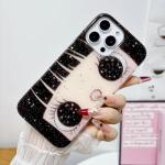 ZQHQDVL Compatible with iPhone 17 Pro Max Case, Cute Kawaii Anime Big Eyes Design with Glitter Stars, Sparkle Bling Soft TPU Shockproof Protective Cover for Women Girls