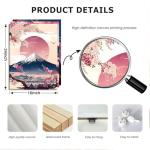 3 Pcs Fuji Mountain Canvas Print Wall Art Japanese Cherry Blossom Artwork Anime Style Posters Prints16x24 Inch Framed Wall Decor for Bedroom Living Room Study Office and Zen Home