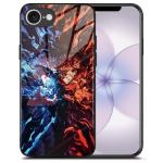 Akatxezy Anime Case for iPhone 17e, 9H Tempered Glass Back Soft Silicone Bumper Shockproof Manga Character Protective Cover 6.1" 2026