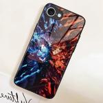 Akatxezy Anime Case for iPhone 17e, 9H Tempered Glass Back Soft Silicone Bumper Shockproof Manga Character Protective Cover 6.1" 2026