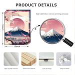 3 Pcs Fuji Mountain Canvas Print Wall Art Japanese Cherry Blossom Artwork Anime Style Posters Prints12x16 Inch Framed Wall Decor for Bedroom Living Room Study Office and Zen Home
