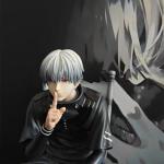 YLQANONG Kaneki Ken Figures Kirishima Toka Anime Figure Statues Interchangeable Heads Ken Kaneki Anime Action Figurine for Fans 7.28IN