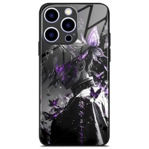 Anime Manga Case for iPhone 16 Pro Max Unique Art Design Glossy Tempered Glass Silicone Shockproof Protection Shell