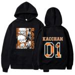 Ucgbiov Anime Bakugou Katsuki Hoodie for Women Men Mha Sweatshirt Printed Pullover (Black, Medium)