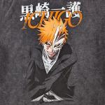 Ripple Junction Bleach Ichigo Hollow Form Anime Men's Graphic T-Shirt Mineral Wash Black X-Large