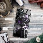 Anime Manga Case for iPhone 16 Pro Max Unique Art Design Glossy Tempered Glass Silicone Shockproof Protection Shell