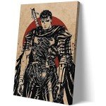 Berserk Guts Vintage Canvas Wall Art Poster