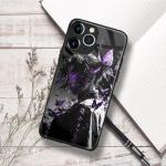 Anime Manga Case for iPhone 16 Pro Max Unique Art Design Glossy Tempered Glass Silicone Shockproof Protection Shell