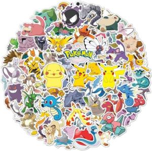 100 Cartoon Pokémon Stickers Waterproof & Durable Cute Decals for Perfect for Laptops, Phones, Skateboards, Luggage,Assorted Funny for Gifts, Party Favors.
