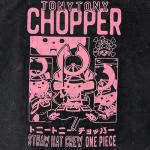 Ripple Junction One Piece Chopper Pink Panels Anime Men's Graphic T-Shirt Mineral Wash Black Medium