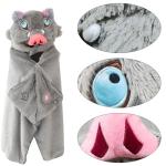 Anime Wearable Blanket Cloak Hoodie Cosplay Costume Hooded Cloaks Cape Soft Shawl Wrap Nap 58.2 x 41.3 in (GreyHUI-A, One Size)