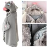 Anime Wearable Blanket Cloak Hoodie Cosplay Costume Hooded Cloaks Cape Soft Shawl Wrap Nap 58.2 x 41.3 in (GreyHUI-A, One Size)