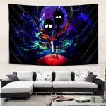 FANVANAI Blacklight Space Wall Tapestry, Hippie Anime Poster for Bedroom Aesthetic Fantasy Funny Wall Hanging, UV Reactive Black Light Tapestries Art Mural Living Room Bedroom Dorm Backdrop Decor