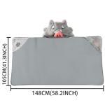 Anime Wearable Blanket Cloak Hoodie Cosplay Costume Hooded Cloaks Cape Soft Shawl Wrap Nap 58.2 x 41.3 in (GreyHUI-A, One Size)