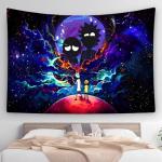 FANVANAI Blacklight Space Wall Tapestry, Hippie Anime Poster for Bedroom Aesthetic Fantasy Funny Wall Hanging, UV Reactive Black Light Tapestries Art Mural Living Room Bedroom Dorm Backdrop Decor