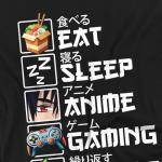 Popfunk Anime Gaming List T Shirt – Funny Otaku Gamer Humor Tee for Men or Women, Unisex Adult, Black, X-Large