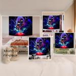 FANVANAI Blacklight Space Wall Tapestry, Hippie Anime Poster for Bedroom Aesthetic Fantasy Funny Wall Hanging, UV Reactive Black Light Tapestries Art Mural Living Room Bedroom Dorm Backdrop Decor