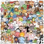 Cute Animal Stickers Pack - 105 Waterproof Stickers