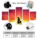 Anime Poster 5 Pieces Fairy Tail Canvas Painting Posters And Prints Wall Art Painting Office Living Canvas Painting Wall Art Poster for Bedroom Living Room Decor (S) 8x12inchx2 8x16inchx2 8x20inchx1 U