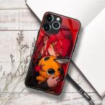 Makima and Pochita Anime Glass Case for iPhone 17 Pro Max, Aesthetics Manga Character Art, Durable Anti-Scratch & Drop Proof Superior Protective