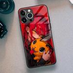 Makima and Pochita Anime Glass Case for iPhone 17 Pro Max, Aesthetics Manga Character Art, Durable Anti-Scratch & Drop Proof Superior Protective