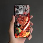 Akatxezy Anime Phone Case for iPhone 13, Japanese Manga Graphic Glossy Glass Cover, Fan Favorite Black Soft Silicone Shell