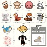 Cute Animal Stickers Pack - 105 Waterproof Stickers