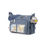 Kawaii Crossbody Ita Bag for Women with Pin and Plush Penguin, Cute Messenger Bag Japanese Crossbody Bag Y2K Purse Blue Fit 15.6 Inch Laptop