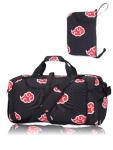 Anime Gym Bag for Women Men - Foldable Large Workout Travel Soccer Basketball Sports Tactical Camping Weekender Overnight Expandable Foldie Carry On Duffle Bag with Shoe Compartment, 55L (Akat)