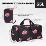 Anime Gym Bag for Women Men - Foldable Large Workout Travel Soccer Basketball Sports Tactical Camping Weekender Overnight Expandable Foldie Carry On Duffle Bag with Shoe Compartment, 55L (Akat)