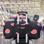 Anime Gym Bag for Women Men - Foldable Large Workout Travel Soccer Basketball Sports Tactical Camping Weekender Overnight Expandable Foldie Carry On Duffle Bag with Shoe Compartment, 55L (Akat)