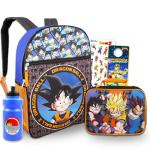 Dragon Ball Z Backpack with Lunch Box - Bundle with 16” Anime Backpack, Lunch Bag, Stickers, Water Bottle, More | Dragon Ball Z School Bag for Kids, Boys, Girls