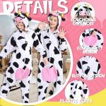 CANASOUR Animal Onesie Kids Halloween Costumes Anime Cosplay Green Animal One Piece Pajamas Unisex 4-12 Years (Cow Black and White, 6-8 Years)