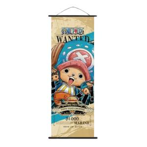 One Piece Anime Wall Scroll, Japanese Version Wanted Posters Collection, Decorative Art Print with Hanging Accessories, 27.5" L x 9.8" W (Tony Chopper)