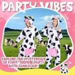 CANASOUR Animal Onesie Kids Halloween Costumes Anime Cosplay Green Animal One Piece Pajamas Unisex 4-12 Years (Cow Black and White, 6-8 Years)