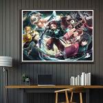 HONGJIE DIY 5D Diamond Art Painting Kit, Anime 20X16 inches Round Full Drill Crystal Rhinestone Embroidery Cross Stitch Arts Craft for Home Wall Decor