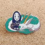 No-Face No Face Faceless Spirit Ghost White Dragon Soot Sprites Anime Manga 1.75" Enamel Pin Badge
