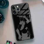 Anime Phone Case for iPhone 13, Japanese Manga Art Design, 9H Tempered Glass with Soft Silicone Bumper for Boys Gift