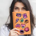 YUISLE Neon Stickers for Teens Adults, Cool Cute Anime Graffiti Stickers for Laptop Water Bottle, 50 PCS Trendy Waterproof Vinyl Decals, Prizes for Kids Classroom Rewards-B02