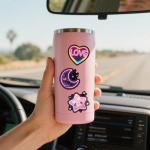YUISLE Neon Stickers for Teens Adults, Cool Cute Anime Graffiti Stickers for Laptop Water Bottle, 50 PCS Trendy Waterproof Vinyl Decals, Prizes for Kids Classroom Rewards-B02