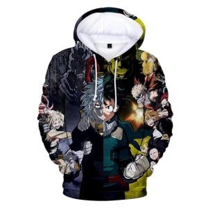 Boku No Hero Hoodie for Adults - Green Black