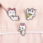 Turbo Granny Cat Pins for Backpacks Funny Cartoon Anime Cat Cute Hilarious Broochs Lapel Pins Clip Badges 3PCS (Style A)
