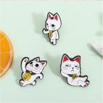Turbo Granny Cat Pins for Backpacks Funny Cartoon Anime Cat Cute Hilarious Broochs Lapel Pins Clip Badges 3PCS (Style A)