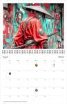2026 Anime Ronin Wall Calendar by Kaleidoscope Artisan – Warrior Spirit with Holidays (Classic Mid-Fold, Large 11″x17″)