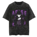 ISaikoy Anime Solo Leveling T-Shirt Vintage Short Sleeve Washed Cotton Tee Shirt Costume
