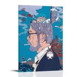 LXHSTOREFA Hayao Miyazaki Anime Movie Poster Studio Ghibli Poster for Bedroom Aesthetic Canvas Art Wall Decor 16x24inch(40x60cm), Frame-style-1