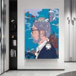 LXHSTOREFA Hayao Miyazaki Anime Movie Poster Studio Ghibli Poster for Bedroom Aesthetic Canvas Art Wall Decor 16x24inch(40x60cm), Frame-style-1
